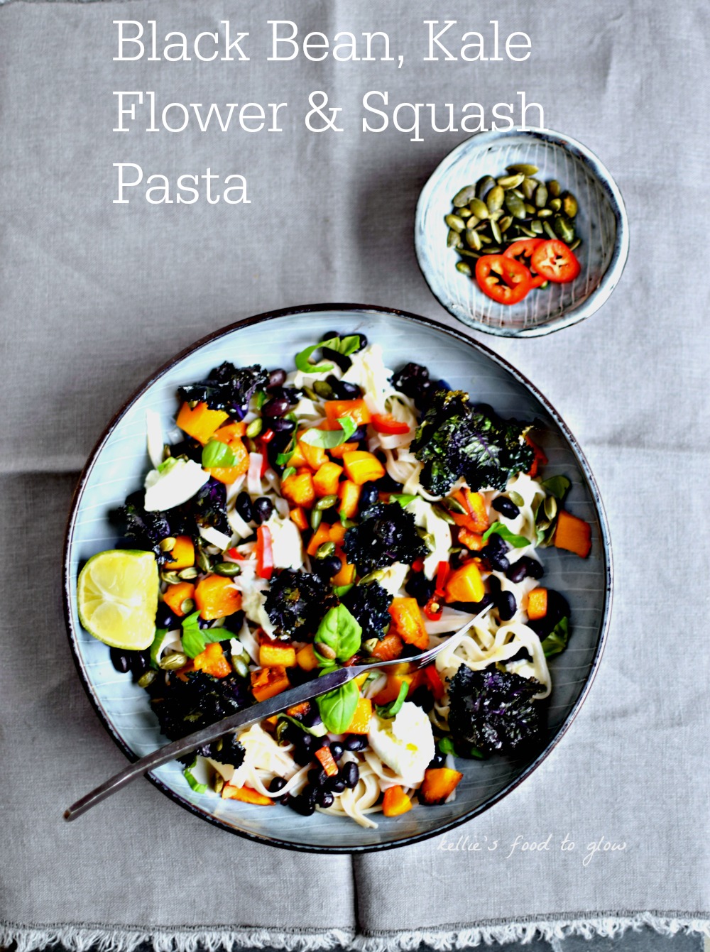 This hearty yet light pasta supper is full of colour and texture, and is perfect for a midweek meal. Easily vegan and gluten-free too.