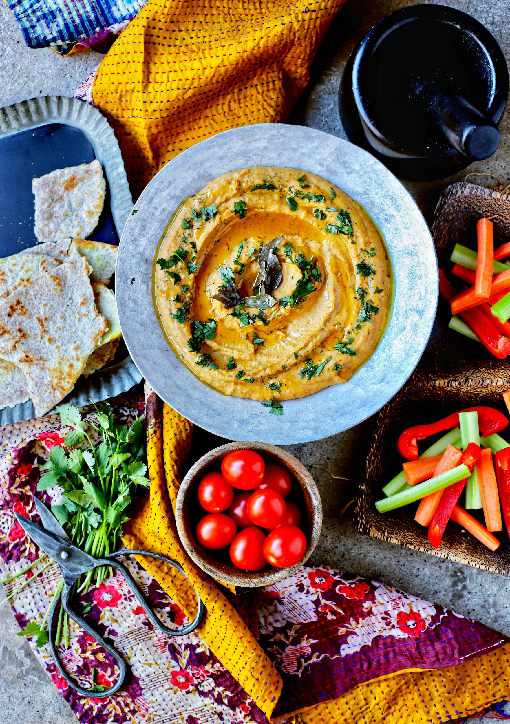 Spice up your hummus game with Indian spices and lentils to make dal hummus. A most perfect dip and spread for healthy, vegan, snacks and lunches. Spread this dip on wraps or use it to plunge in fresh vegetables and bread.