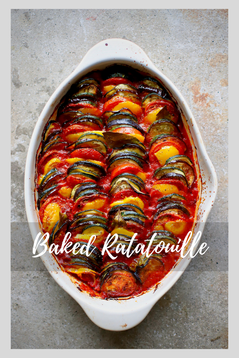 The prettiest way to eat your vegetables - Baked Ratatouille Tian for easy summer entertaining or family meals.  #ratatouille #vegan #recipe